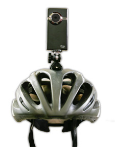 Helmet Mount This should work, but watch out for low branches and wisecracking friends.