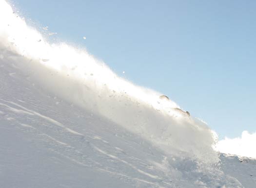Mountain Manager Ben doing some avalanche control at Cheeseman