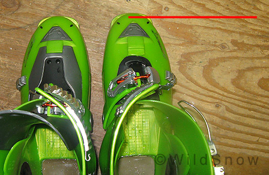 Blowing out Pebax randonee AT boots. Red line indicates stock toe shape, I blew the whole thing out about 4 milllimeters.