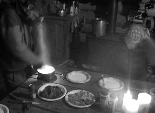 Cooking food for backcountry skiing Cookin
