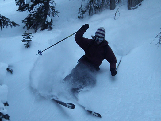 Jason slashing through some powder