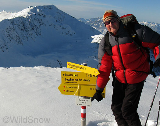 Skiing the backcountry in Austria. One thing I both like and dislike about ski touring the low alps is nearly every destination is as well signed as an autobahn. At least you can be sure about your location instead of resorting to pesky things like map reading.