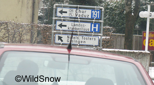 Lichtenstein sign for Chur Lichtenstein sign for Chur