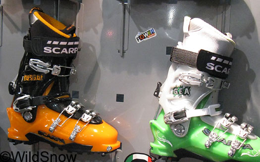 Scarpa Maestrale boots for backcountry skiing. Scarpa Maestrale boots for backcountry skiing.