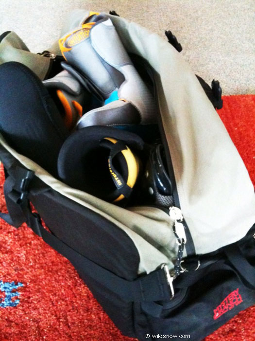 packed-bag Packing the bags for OR and beyond. Testing the Mystery Ranch duffel and Intuition liners above. Also excited to use my new resort/backcountry travel ski with Marker Barons.