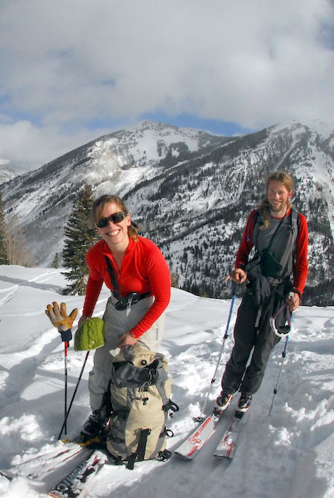 photoessay-marbleshredfest-rachelben Rachel and Ben were all smiles when the sun came out. A day of bluebird powder skiing is on tap!