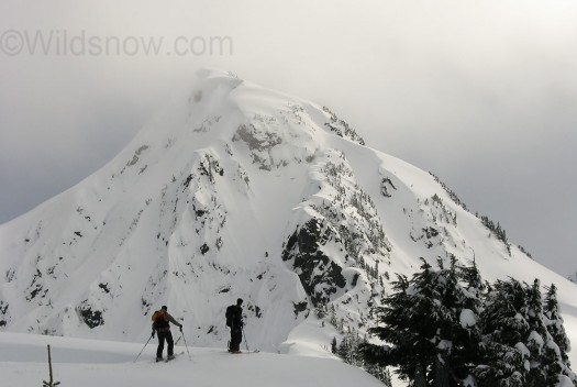 A peak on Goat Mountain, we skied the couloir on the right side.