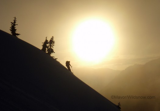 There isn't much better than skiing powder in a sunset