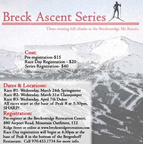 Breck Ascent backcountry skiing races. Breck Ascent backcountry skiing races.