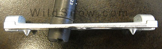 Garmont tech insert on edge, inserted object is just propping it up. Note the nibs protruding, these are perhaps an improvement on the Dynafit version. Garmont tech insert on edge