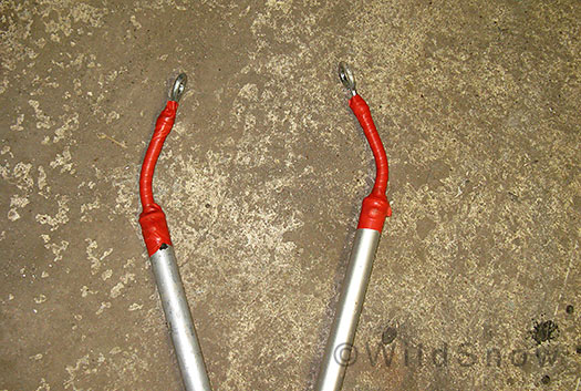 Pulk ends bent to clear skiing pack Pulk ends bent to clear skiing pack