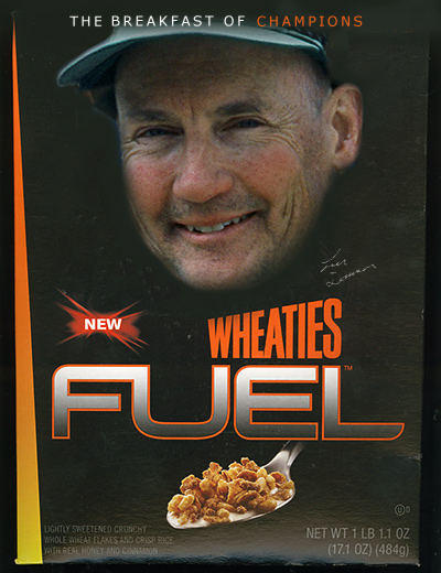 Backcountry skiing on a cereal box. Backcountry skiing on a cereal box.