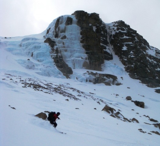 Backcountry skiing. Backcountry skiing.