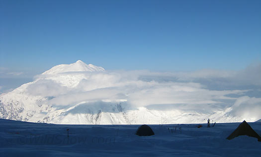 001-6-18-camp-forak-IMG_0054 Morning at camp, Mount Foraker gets firstlight.