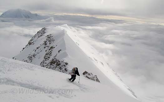 6-14-IMG_0266-lou-skiing-west-bu Lou up on that same ridge. 'Wow, we're skiing Denali,' was Louie's take while he snapped this photo.