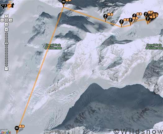 SPOT messenger denali Map of our Spot Messenger checkpoints. The orange line doesn't follow our exact route, just connects the dots.