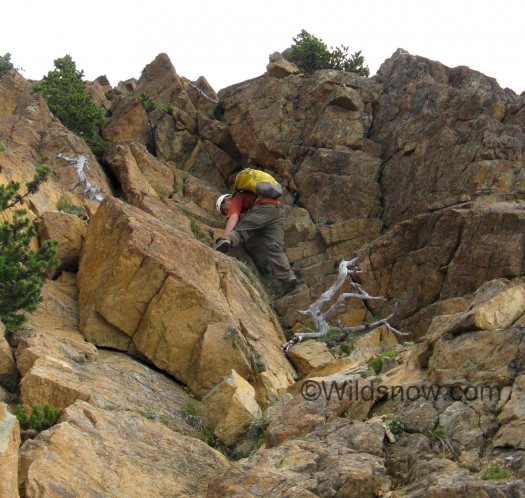 Me down climbing some of the fun terrain of the North Twin Sister