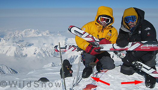 Backcountry skiing on Denali summit. Backcountry skiing on Denali summit.