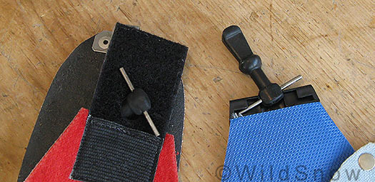 Speedskins tip attachment system for backcountry skiing. Speedskins tip attachment system for backcountry skiing.