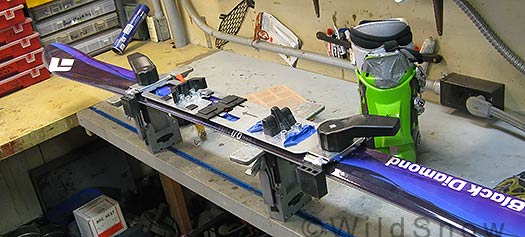 Backcountry skiing binding inserts. Backcountry skiing binding inserts.