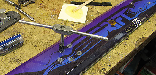 Backcountry skiing binding inserts. Backcountry skiing binding inserts.