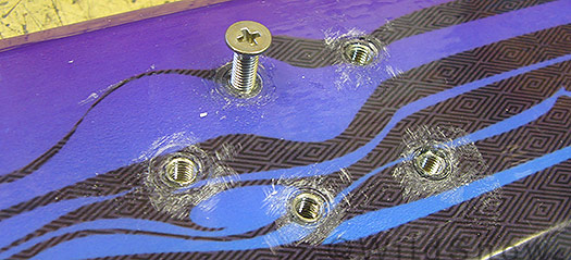 Binding inserts for backcountry skis. Binding inserts for backcountry skis.