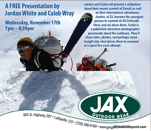 Backcountry skiing slideshow Thursday evening. Backcountry skiing slideshow Thursday evening.