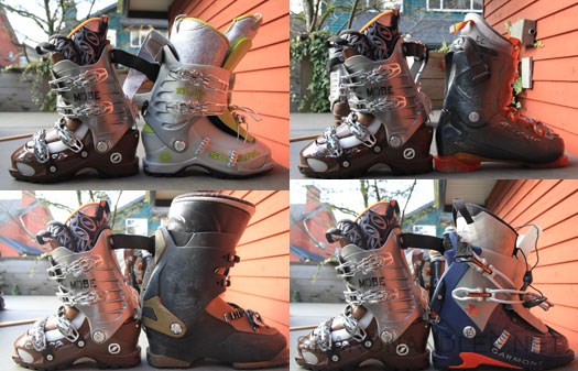 Backcountry skiing boots side height comparo. Backcountry skiing boots side height comparo.