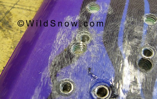 Ski binding threaded inserts. Ski binding threaded inserts.