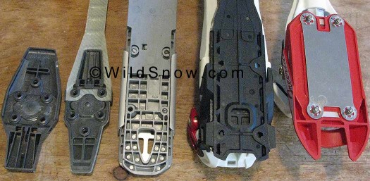 Backcountry skiing binding width at toes. Backcountry skiing binding width at toes.