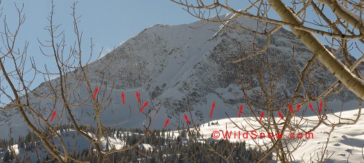 Chair Mountain avalanche view. Chair Mountain avalanche view.