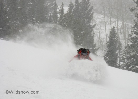 Yes, this is an avalanche class. Doesn't mean we can't get some epic powder skiing along the way! My instructor Mike skiing.