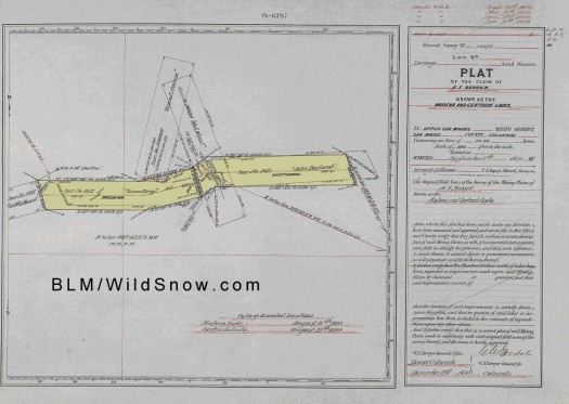 Original mining claim plat showing Gold Hill Development parcels. Original mining claim plat showing Gold Hill Development parcels.