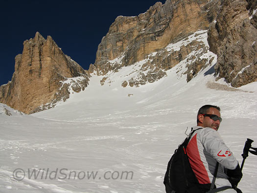 Italian backcountry skiing, halfway to Tofana. Italian backcountry skiing, halfway to Tofana.