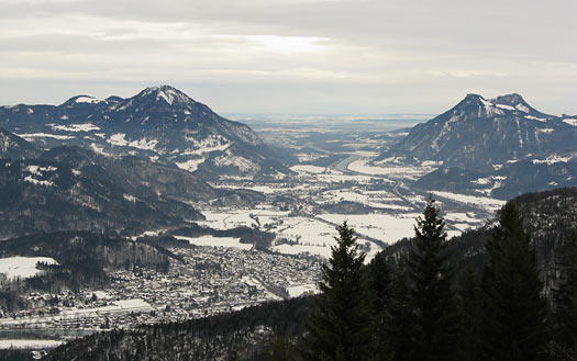 View north, Inn Valley out to Germany. View north, Inn Valley out to Germany.