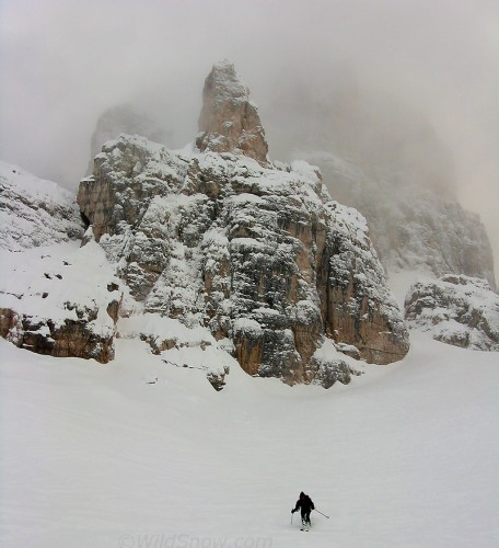 Backcountry skiing the Dolomites. Backcountry skiing the Dolomites.