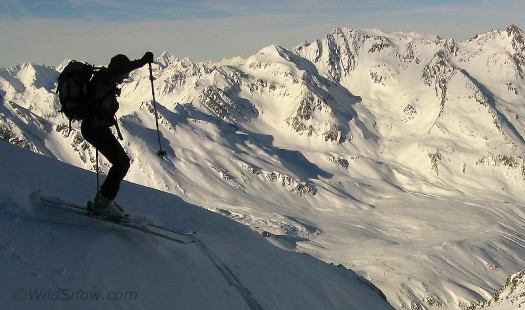 Alps on a perfect day, Zischgeles above Praxmar. Alps on a perfect day, Zischgeles above Praxmar.