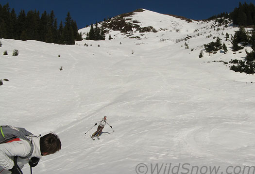 Peter on Kuhmesser, Austrian backcountry skiing. Peter on Kuhmesser, Austrian backcountry skiing.