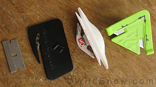 Climbing skin cutters for backcountry skiing. Climbing skin cutters for backcountry skiing.