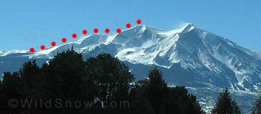 Mount Sopris backcountry skiing route Mount Sopris backcountry skiing route