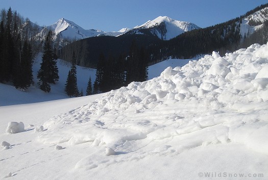 Wet avalanche in Colorado. Wet avalanche in Colorado.