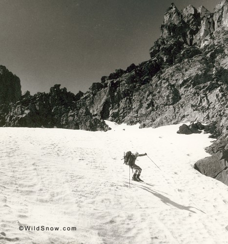 Jeff Lowe in upper part of Snake Couloir, Sneffels, Colorado 1987. Jeff Lowe in upper part of Snake Couloir, Sneffels, Colorado 1987.