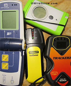 Backcountry skiing avalanche beacons for mountaineering.