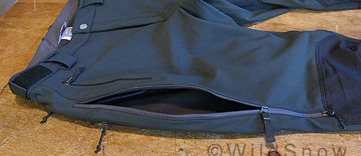Backcountry skiing pant ventilation zippers. Backcountry skiing pant ventilation zippers.