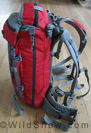 Blackjack airbag backpack from the side. Blackjack airbag backpack from the side.