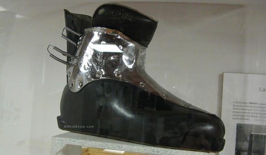 Metal ski boot.
