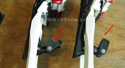 Marker backcountry skiing binding mode change finger pull.
