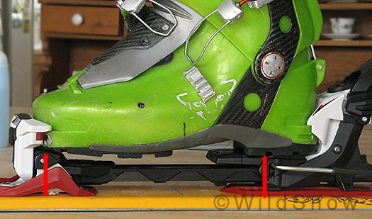 Hagan backcountry skiing binding ramp angle is neutral to negative. Hagan backcountry skiing binding ramp angle is neutral to negative.