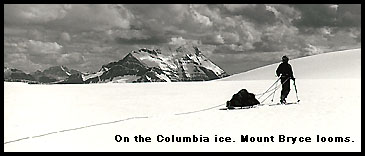Backcountry skiing Columbia Icefield, looking at Mt. Bryce. Backcountry skiing Columbia Icefield, looking at Mt. Bryce.