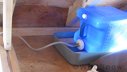 Water jug for backcountry skiing shelter. Water jug for backcountry skiing shelter.